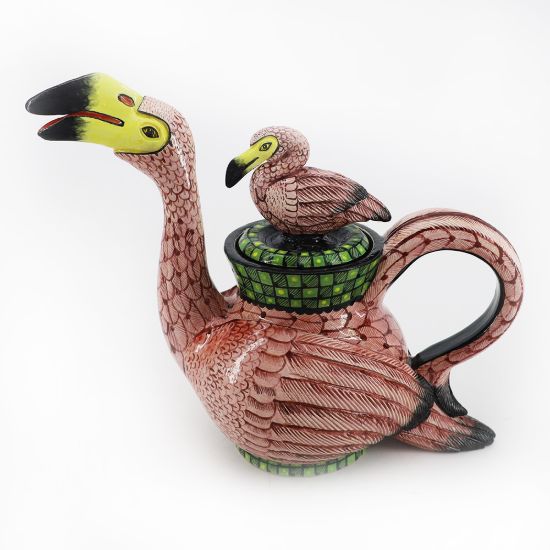 Picture of African Art Pottery Flamingo Teapot