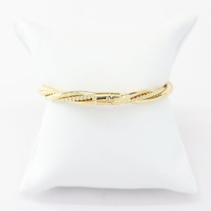 Picture of 14k Yellow Gold Twist Hinged Bangle Bracelet