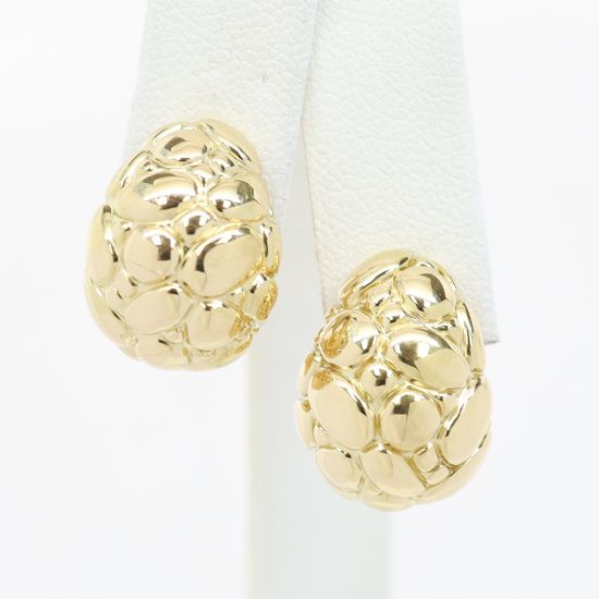 Picture of 18k Yellow Gold Half Hoop Earrings