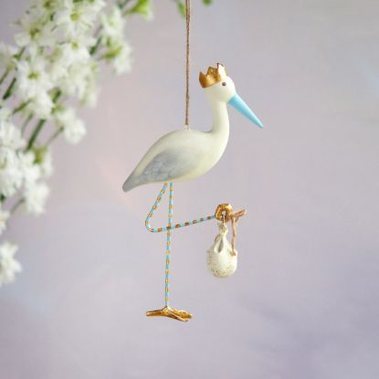 Picture of Baby's Blue Stork Christmas Ornament