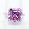 Picture of Platinum Cushion Cut Kunzite & Diamond Ring