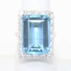 Picture of Platinum Aquamarine & Brilliant Diamond Halo Ring