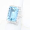 Picture of Platinum Aquamarine & Brilliant Diamond Halo Ring