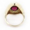 Picture of 14k Yellow Gold Oval Garnet & Diamond Halo Ring