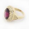 Picture of 14k Yellow Gold Oval Garnet & Diamond Halo Ring