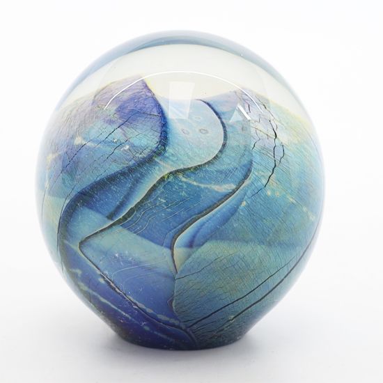 Picture of Eickholt Art Glass Sphere in Dichroic Blue