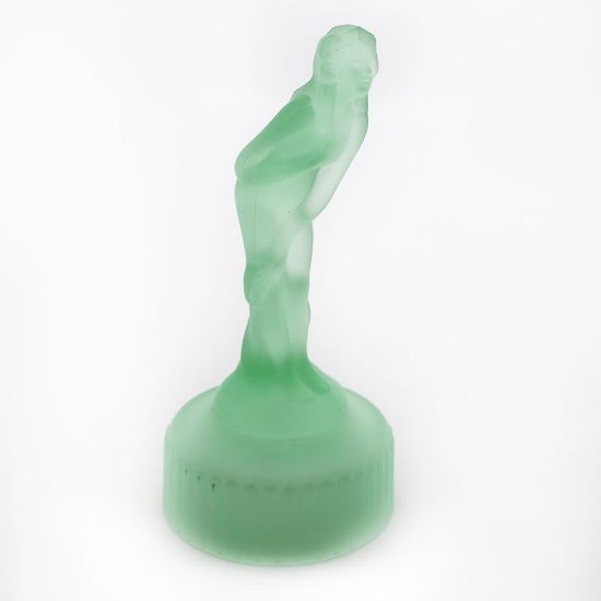 Picture of 'September Morn'/'Bashfull Charlotte' Uranium Glass Figurine