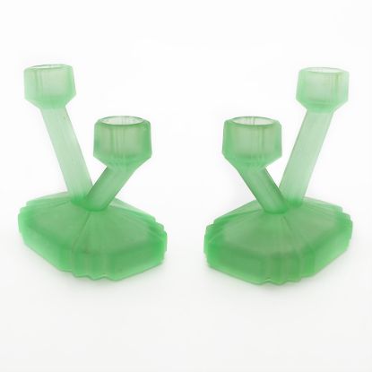 Picture of Uranium Glass Candlesticks
