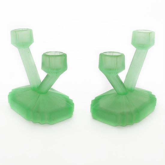 Picture of Uranium Glass Candlesticks