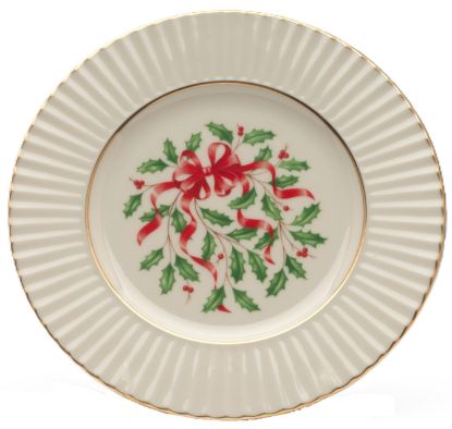 Picture of Red Bow Accent Salad Plate, Temple Shape