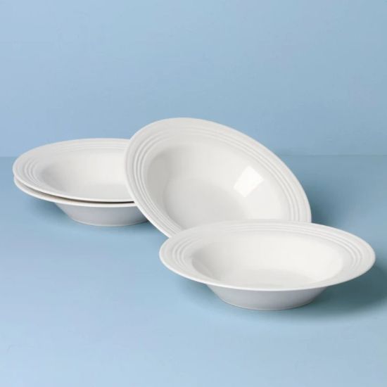 Picture of New Set of 4 Rimmed Soup/Pasta Bowls, Seven Degree
