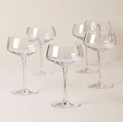 Picture of New Angled Optic Champagne Coupes, Set of 6