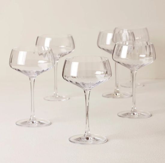 Picture of New Angled Optic Champagne Coupes, Set of 6