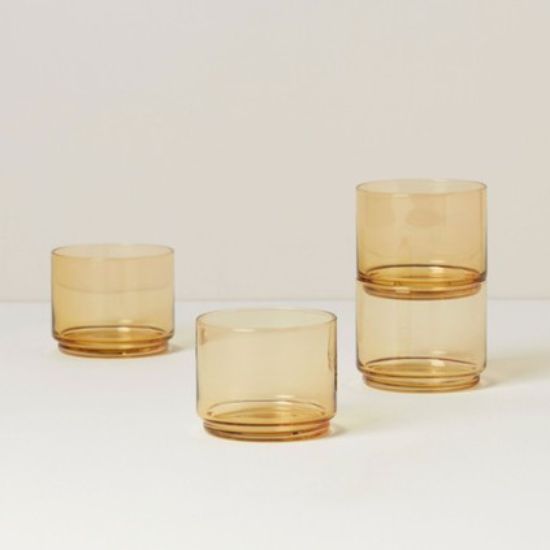 Picture of New Short Amber Glasses, Set of 4