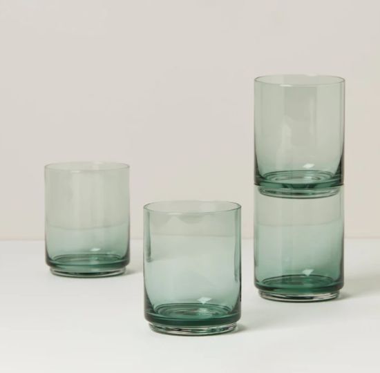 Picture of New Tall Green Glasses, Set of 4