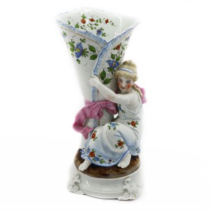 Picture of Antique Maiden with Cornucopia Horn Vase