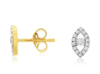 Picture of 14k Yellow Gold Diamond Stud Earrings