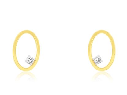 Picture of 14k Yellow Gold Open Frame Diamond Studs