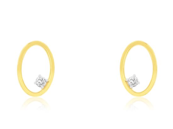 Picture of 14k Yellow Gold Open Frame Diamond Studs