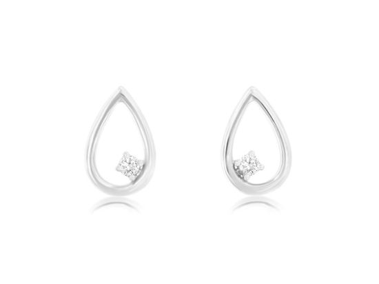 Picture of 14k White Gold Tear Drop Open Frame Diamond Studs