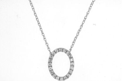 Picture of 14k White Gold Diamond Open Oval Pendant