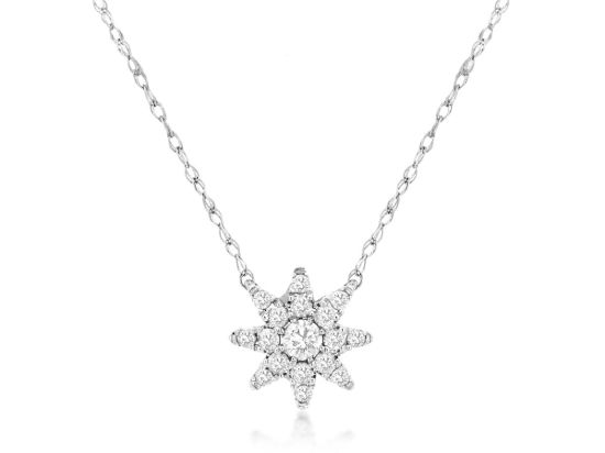 Picture of 14k White Gold Diamond Starburst Pendant