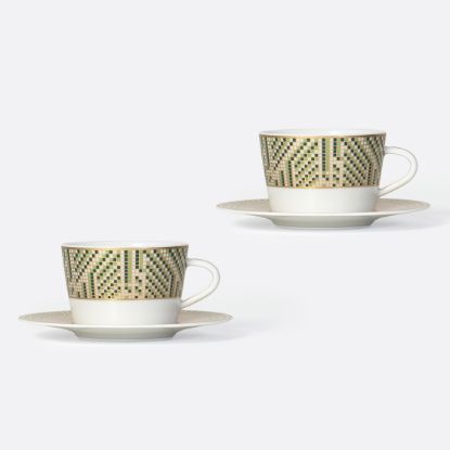 Picture of New  Set of 2 Tea Cups & Saucers 5 oz