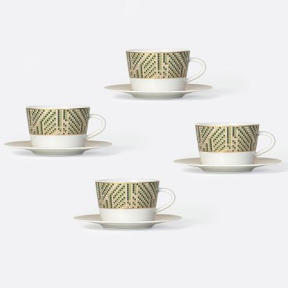 Picture of New  Set of 4 Tea Cups & Saucers 5 oz