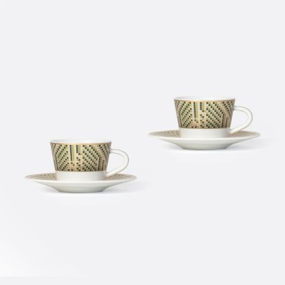 Picture of New Set of 2 Espresso Cups & Saucers 2.1 oz