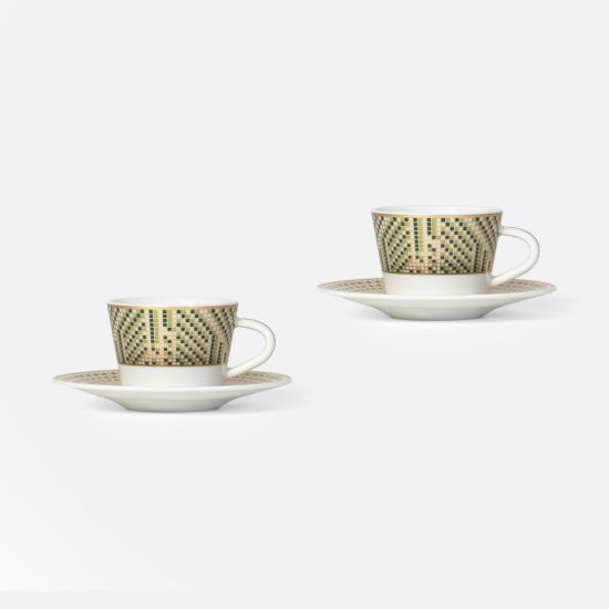 Picture of New Set of 2 Espresso Cups & Saucers 2.1 oz