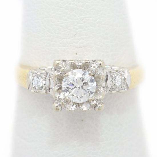 Picture of Vintage 14k Two-Tone Gold & Diamond Engagement Ring