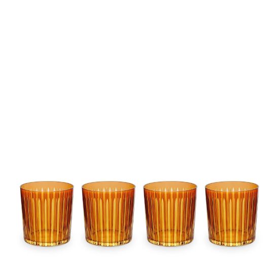 Picture of New Set of 4 Double Old Fashioned Glasses, Amber