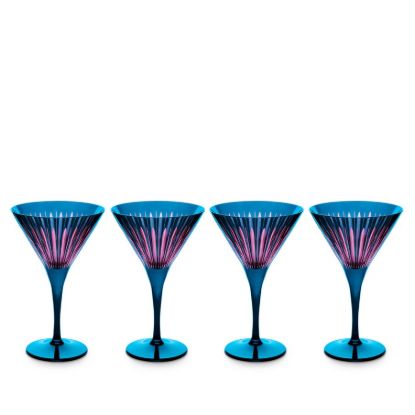 Picture of New Set of 4 Martini Glasses, Blue