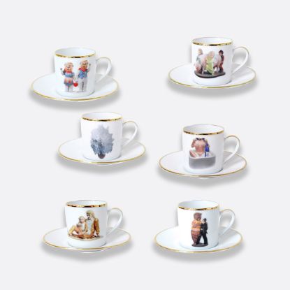 Picture of New Set of 6 Espresso Cups & Saucers 3 oz