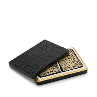 Picture of Crocodile Box with Playing Cards, 2 Decks