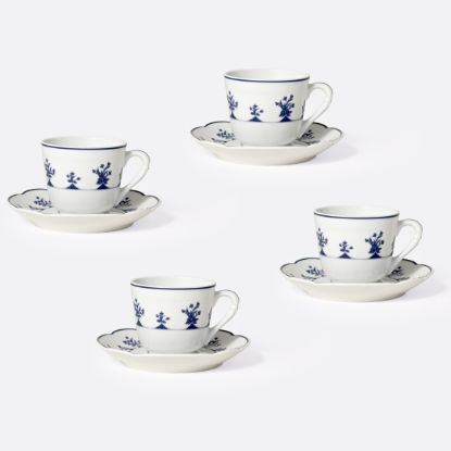 Picture of New Set of 4 Espresso / Moka Cups & Saucers 2 oz