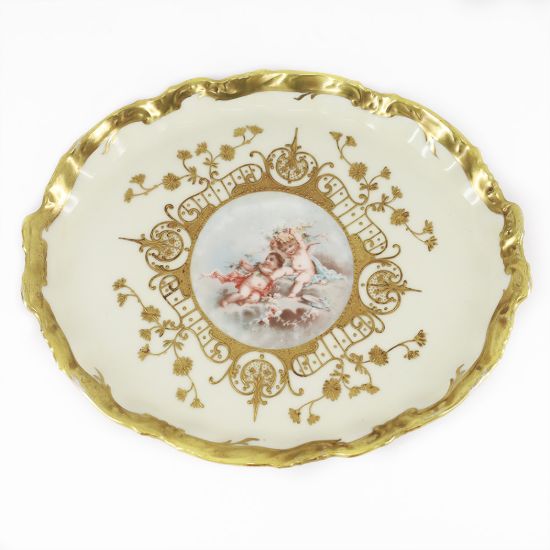 Picture of Limoges Antique Gilded Oval Plate with Cherubs