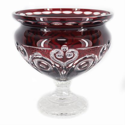 Picture of New Ruby Red Cut to Clear Footed Centerpiece Bowl