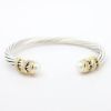Picture of David Yurman Sterling Silver & 18k Yellow Gold Diamond & Cultured Pearl Cuff Bracelet