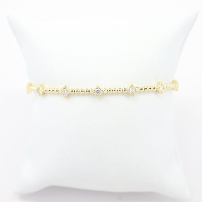 Picture of 14k Yellow Gold Diamond Stations Flexible Bangle Bracelet