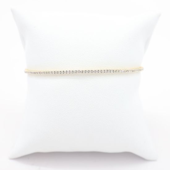 Picture of 14k Yellow Gold Diamond Flexible Bangle Bracelet
