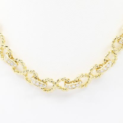 Picture of 14k Yellow Gold Diamond Infinity Link Necklace