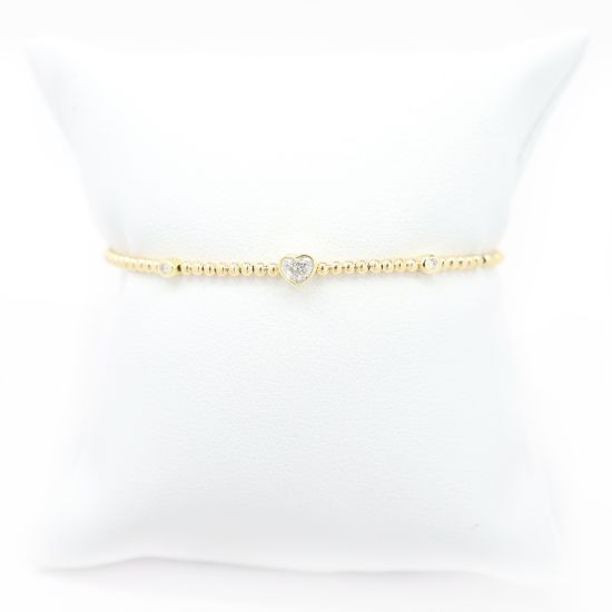 Picture of 14k Yellow Gold Diamond Flexible Bangle Bracelet
