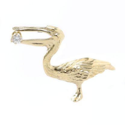 Picture of 14k Yellow Gold Diamond Pelican Pendant
