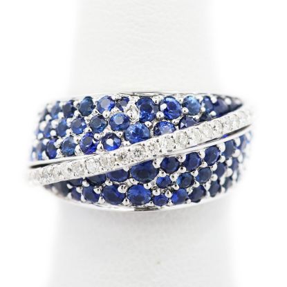 Picture of 14K White Gold Diamond & Sapphire Ring