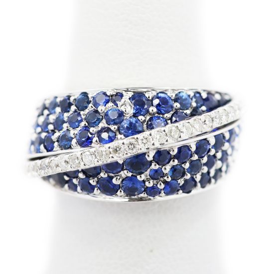 Picture of 14K White Gold Diamond & Sapphire Ring