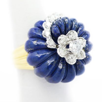 Picture of 18k Two Tone Gold Lapis Lazuli & Diamond Ring
