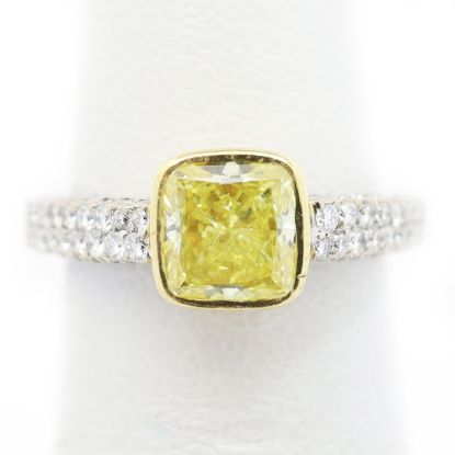 Picture of 18k Two Tone Gold Yellow Diamond Ring