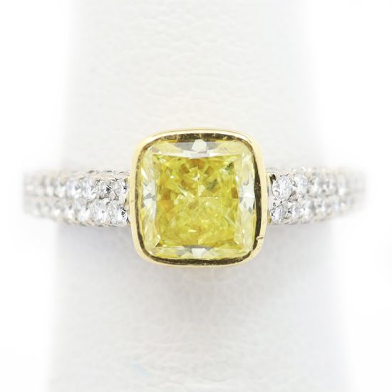 Picture of 18k Two Tone Gold Yellow Diamond Ring