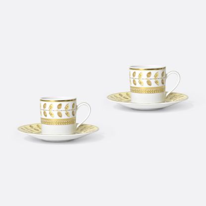 Picture of New Set of 2 Espresso Cups & Saucers 2 oz